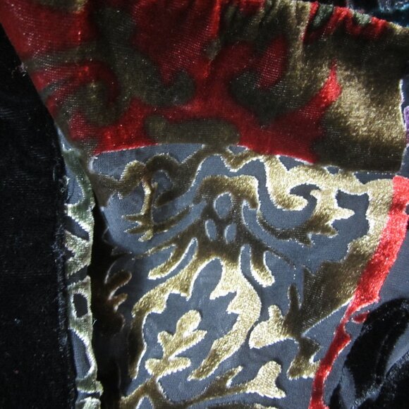 Chicos 2 Women Large Multicolor Silk Asian Accent Cardigan Purple Black Velvet - Picture 11 of 12